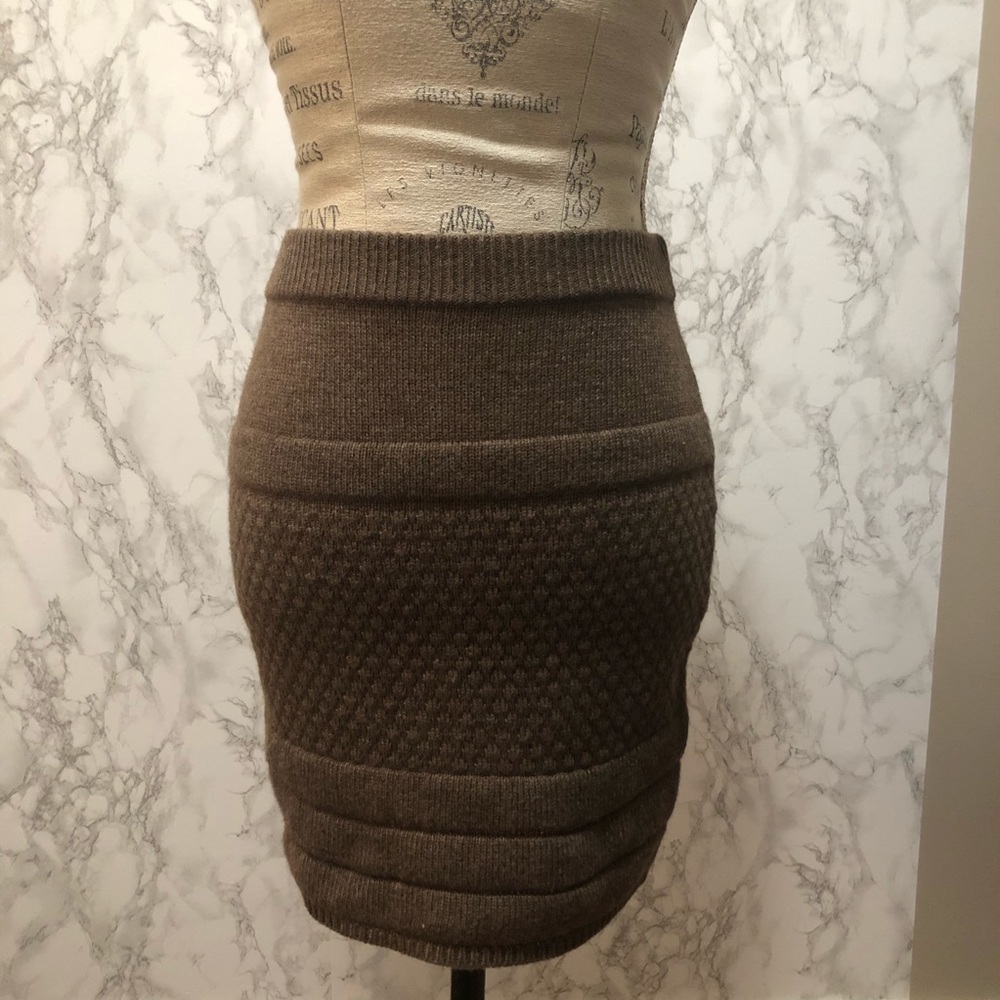 Moda international Brown Wool Skirt Small - Picture 3 of 5
